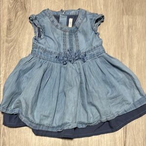 Mayoral Two Tone Blue Denim Kids Dress 9M